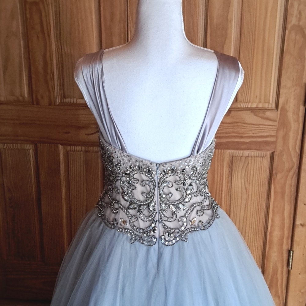 Terani Couture voluminous tulle evening formal gown crystals satin straps sz4-6 - Picture 7 of 16